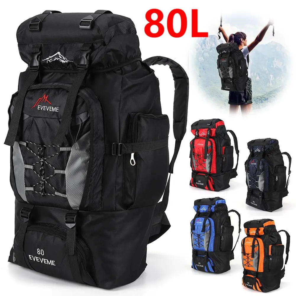 80L Travel Backpack Camping Bag For Men Large Hiking Bag Tourist Rucksack Waterproof Outdoor Sports Climbing Mountaineering Bags