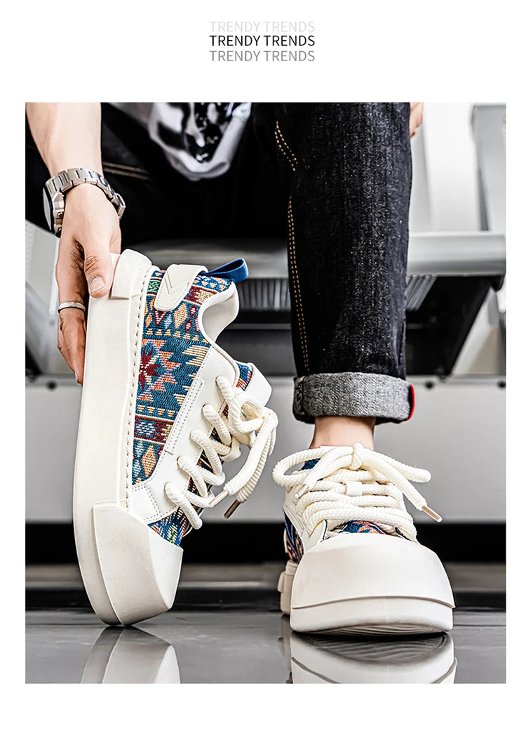 Trendy Street Style Lace Up Sneakers for Men Outdoor Activities Shoes Обувь Skate Shoes for Men Comfy Non Slip Casual Sneakers