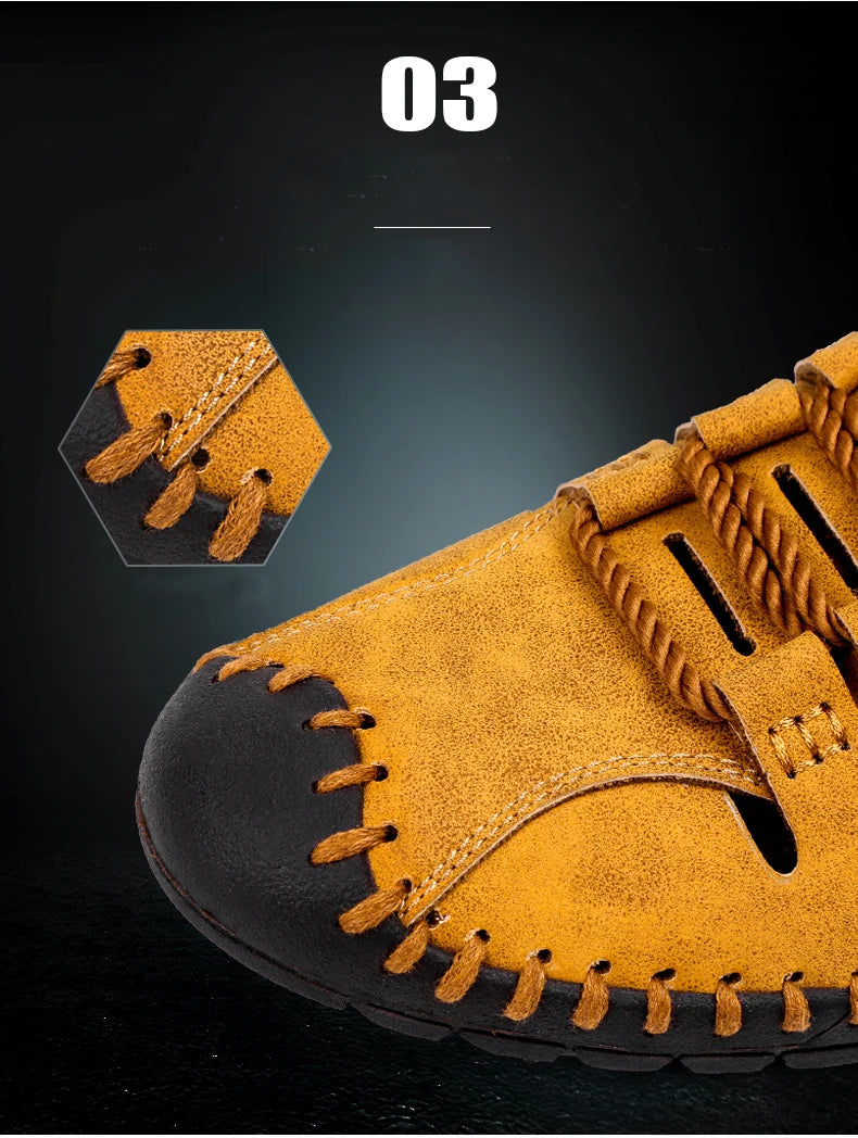 Men Leather Sandals Comfortable Outdoor Casual Shoes 2022 Summer Beach Casual Walking Male Sneakers Men Beach Casual Sandals