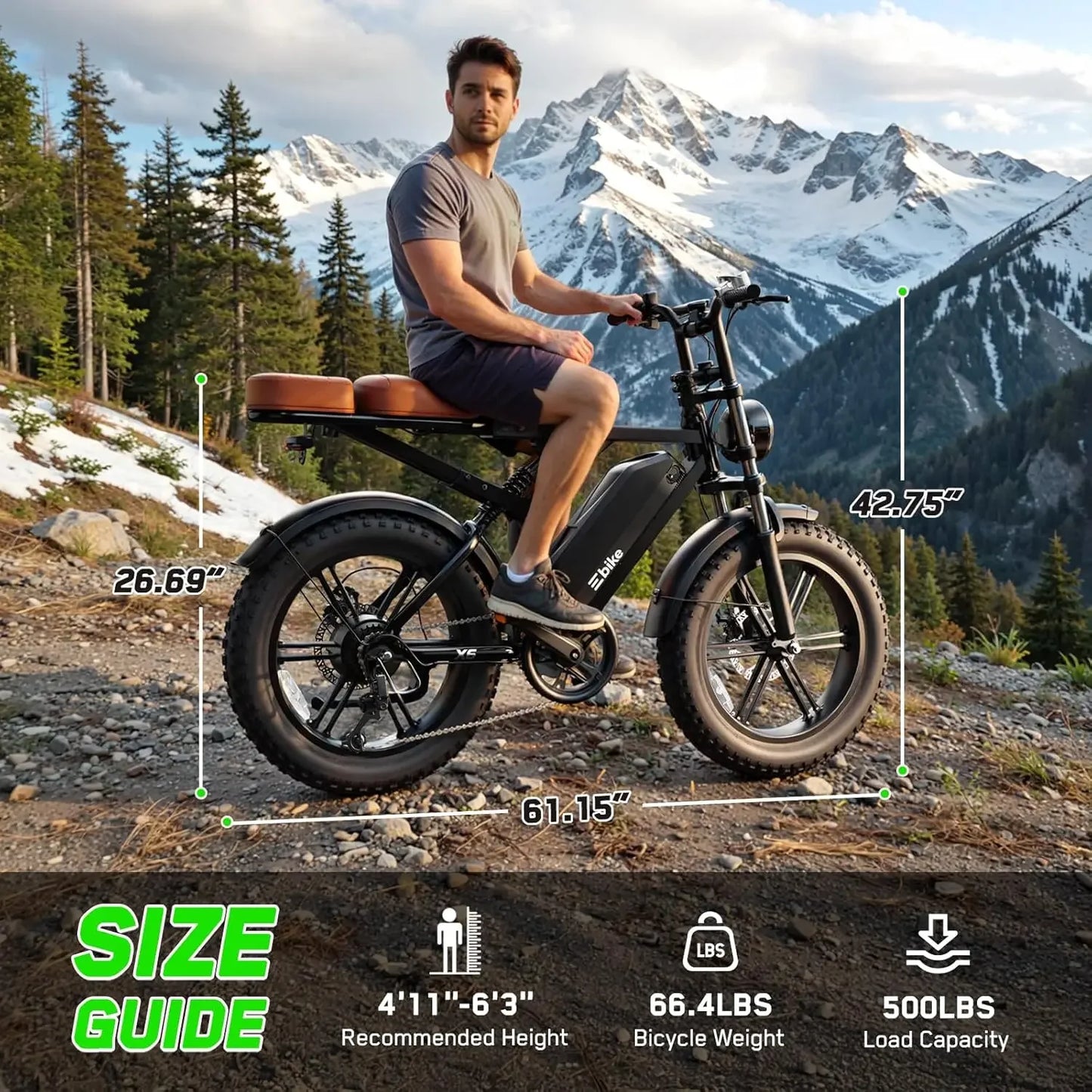 SISIAGD Electric Bike for Adults,1500W Peak Ebike,48V 15/ 30AH Waterproof Removable Battery,60-100 Miles,7 Speed,30, Customized