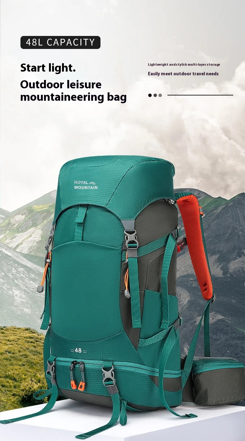 48L Camping Backpack Travel Bag For Men Large Capacity Outdoor Sport Trekking Hiking Mountaineering Shoulder Bag with Rain cover