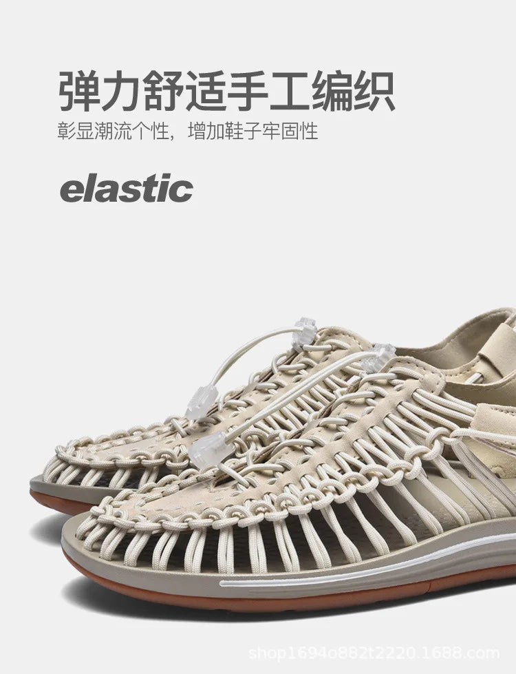 Men's Sandals Woven Casual Mens Beach Shoes 2025 New Comfortable Soft Men's Sandals Summer Casual Shoes for Men Sandalias Hombre