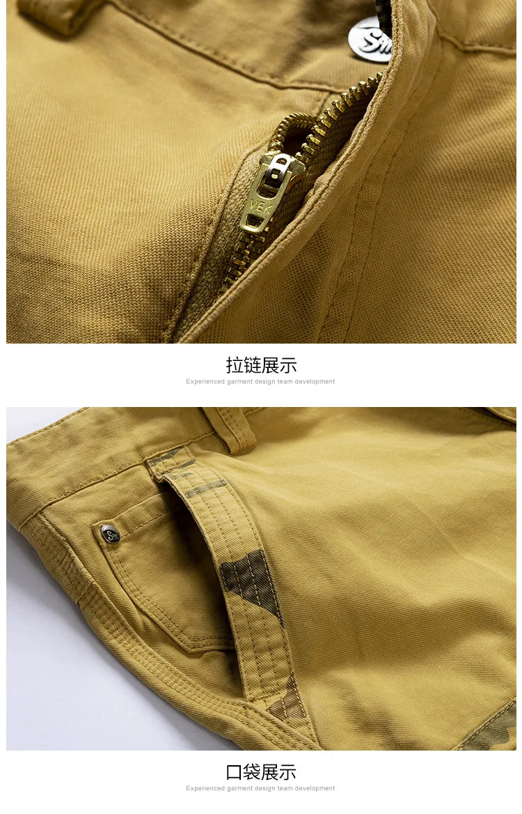 Summer Fashion Tooling Shorts for Men Casual Loose Cargo Shorts Outdoor Sport Pants Men Versatile Straight Cotton Short Trousers