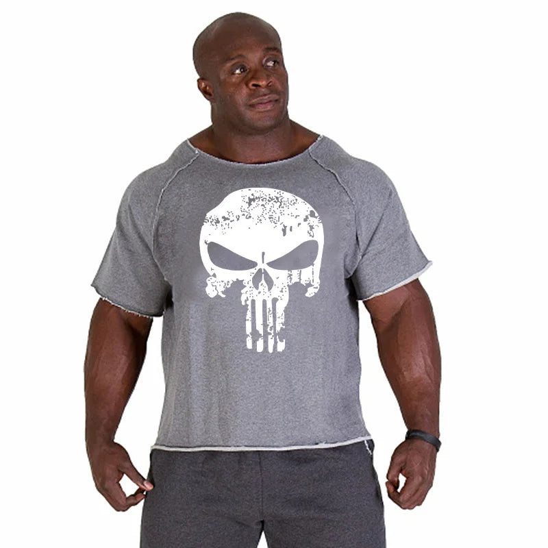 Men's T Shirts Fitness Men Bodybuilding  Shirt Batwing Sleeve Rag shirt Gym Fitness Muscle Running T shirt