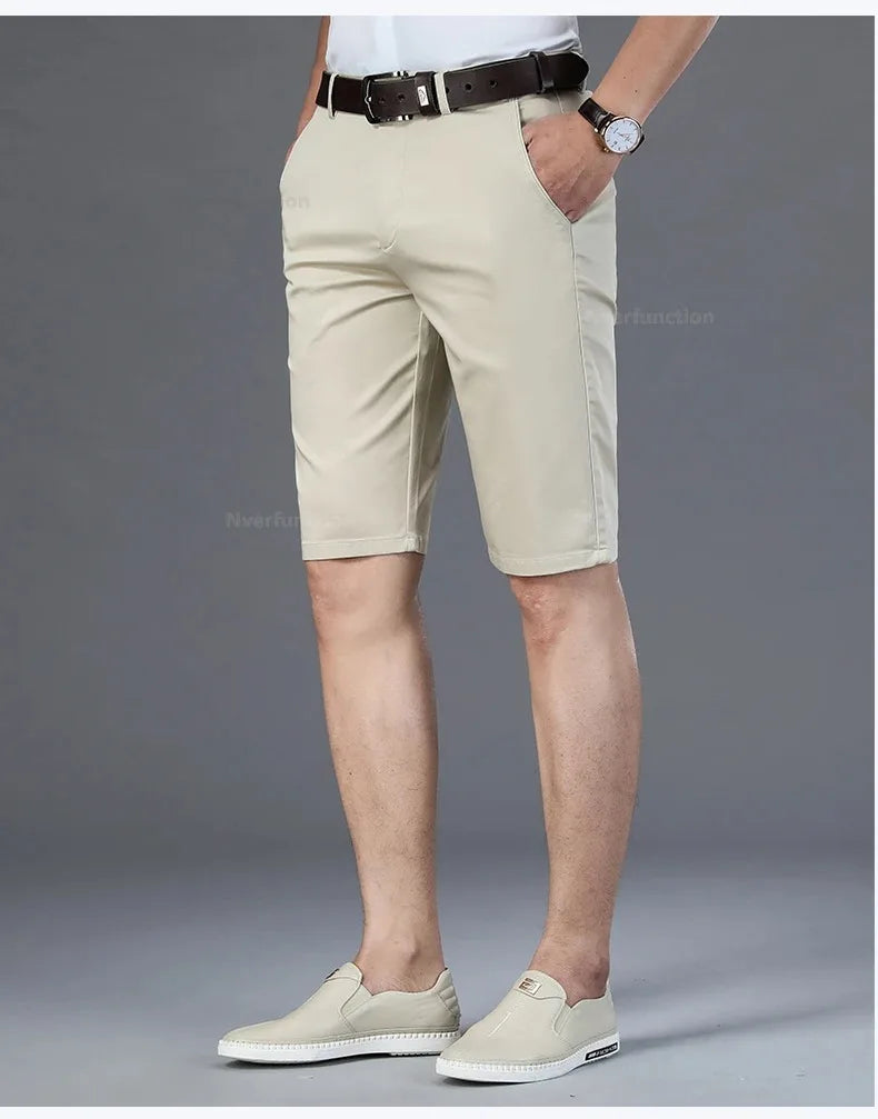 Men Shorts Summer New Knee Length Cotton Business Casual Pants Classic Brand Comfortable Clothing Shorts Male Boardshorts