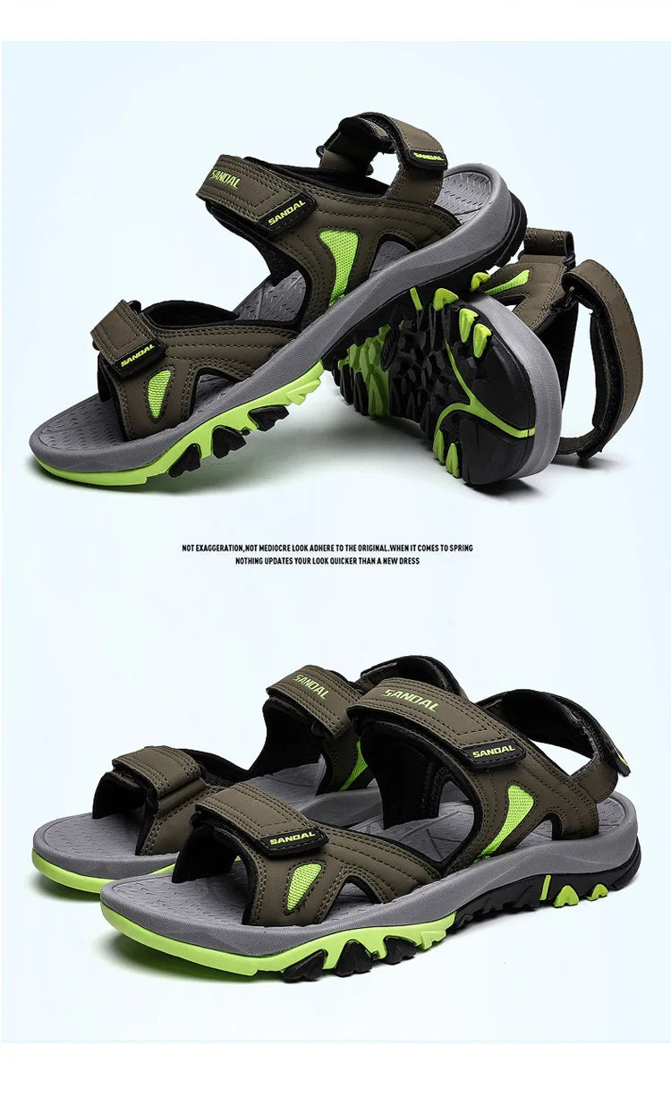 Men's Sandals 2022 Beach and Sea Casual Shoes Sandal for Men Summer Male New Slippers Wears Genuine Leather Man Flip Flops