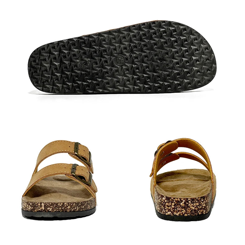 1 Pairs of Leather Sandal For Men And Women Beach Sandals 2025 Designer Men's Shoes Comfortable Slipper Original Brands Shoes