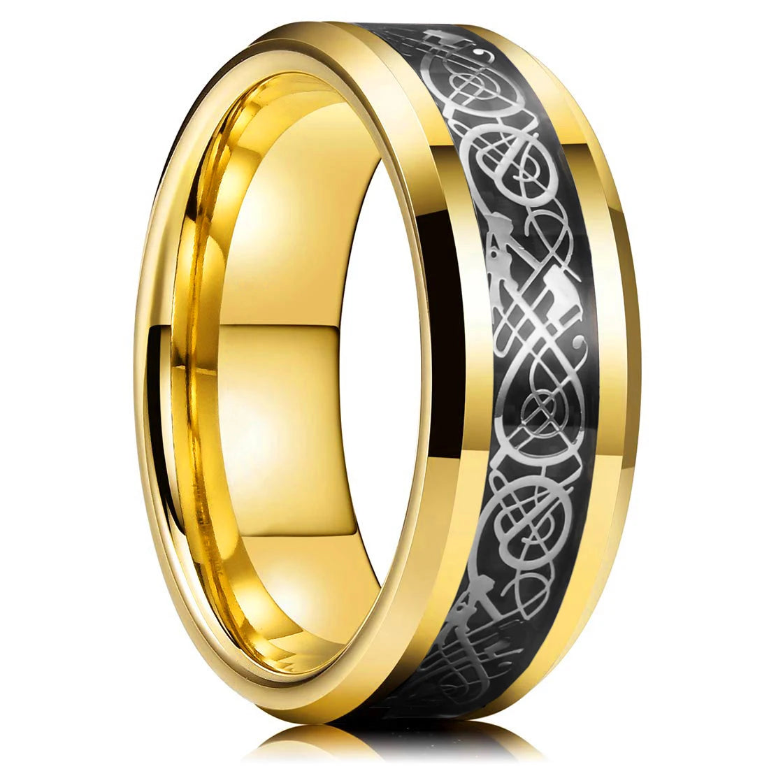 Fashion 8mm Green Color Titanium Stainless Steel Rings for Men Women Black Brushed Men Promise Rings Wedding Party Jewelry Gifts