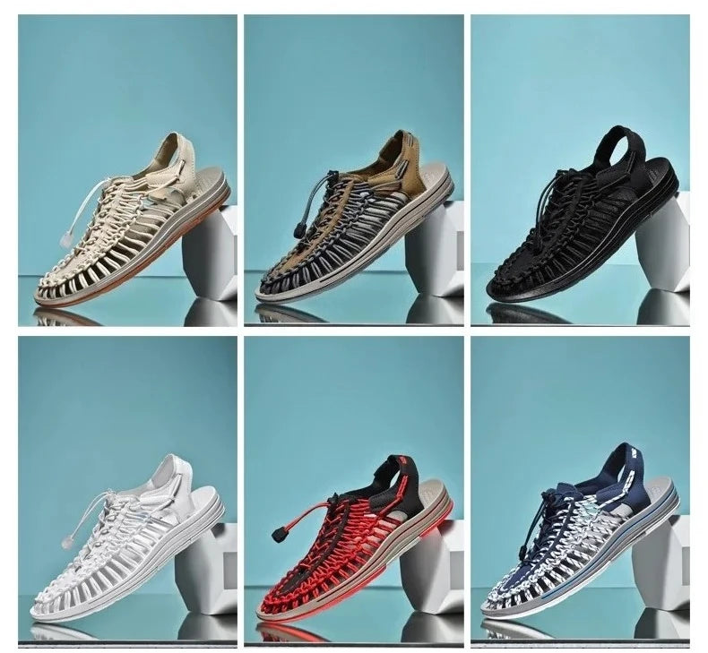 2025 Summer Men Sandals Genuine Leather Mens Casual Shoes Outdoor Men Leather Sandals for Men Beach Shoes Roman mens Shoes