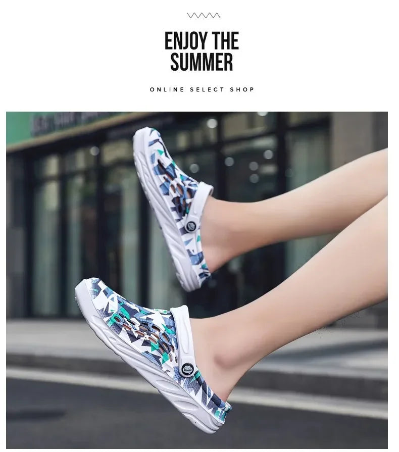 2024 New Fashion Sandals Men Clog Sandals Comfortable Breathable Zapatillas Hombre Beach Sandals Men Clogs Slippers Soft Bottom