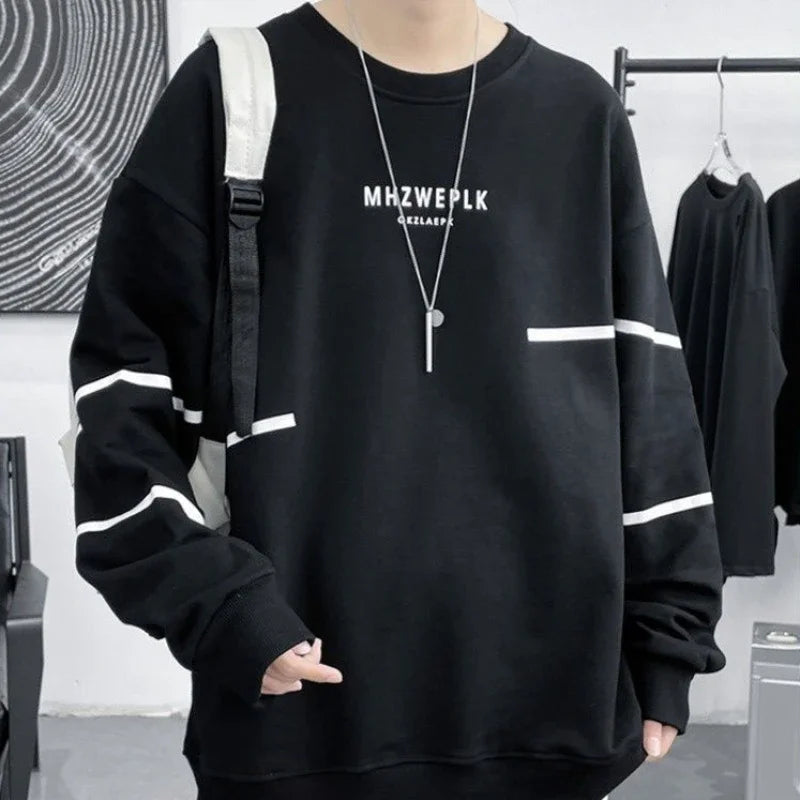 T Shirts for Men Streetwear Tops Baggy Aesthetic Male Clothes Hip Hop Stripe Regular Fit Cotton Designer Quotes Harajuku Fashion
