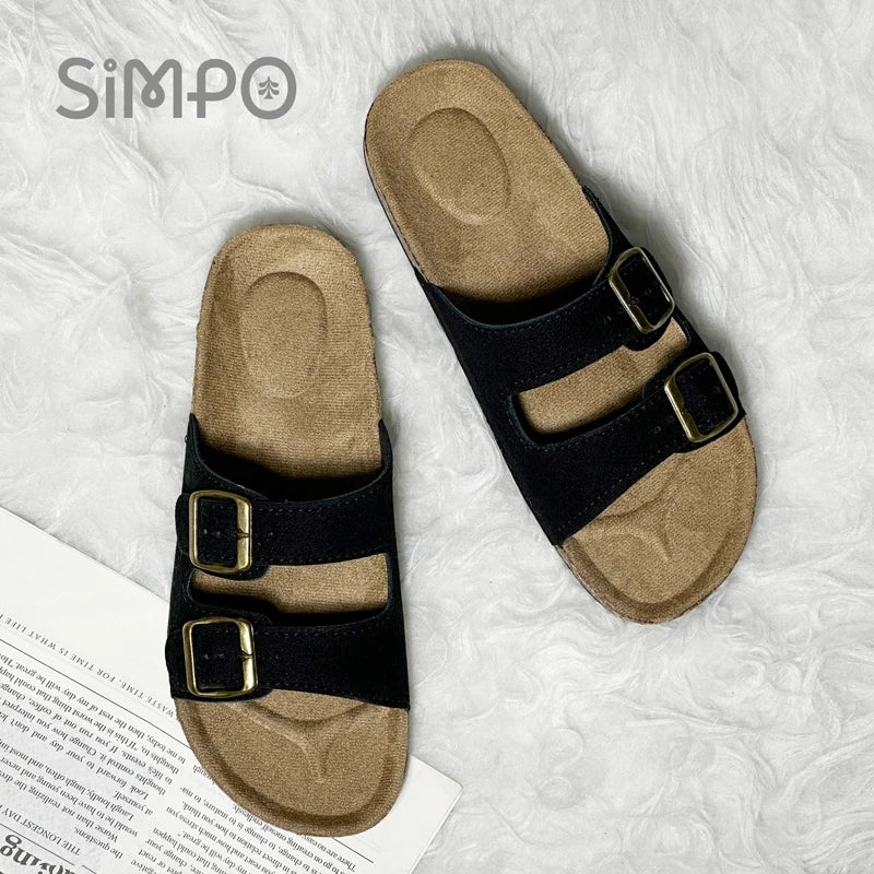 1 Pairs of Leather Sandal For Men And Women Beach Sandals 2025 Designer Men's Shoes Comfortable Slipper Original Brands Shoes