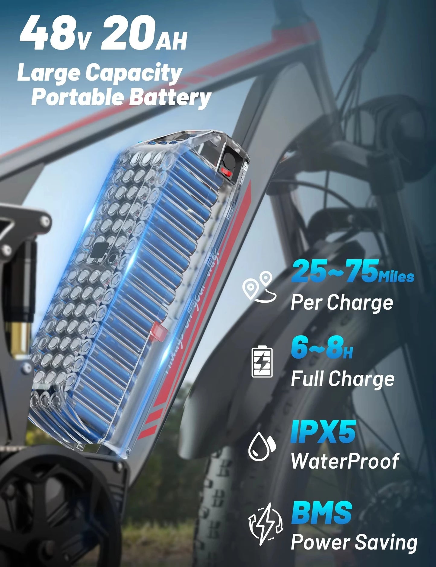 Duotts S26 1000*2 Dual Motor Electric Bike with 48V 20AH Lithium Battery Snow Mountain 26inch Fat Tire for Adults