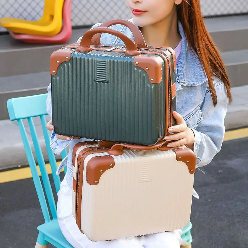 14 inch Lightweight Mini Travel Suitcase Cosmetic Box Waterproof Hand Luggage Organizer Makeup Case Protable Small Boarding Case