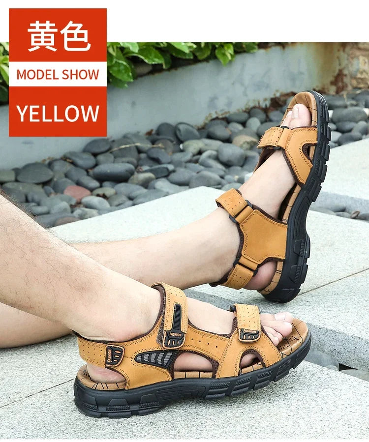 Summer Men's Sandals 2024 Trending Adult Men's Sandal Original Brands Shoes Man's Leather Sandal Sandals for Boy Trend Designer