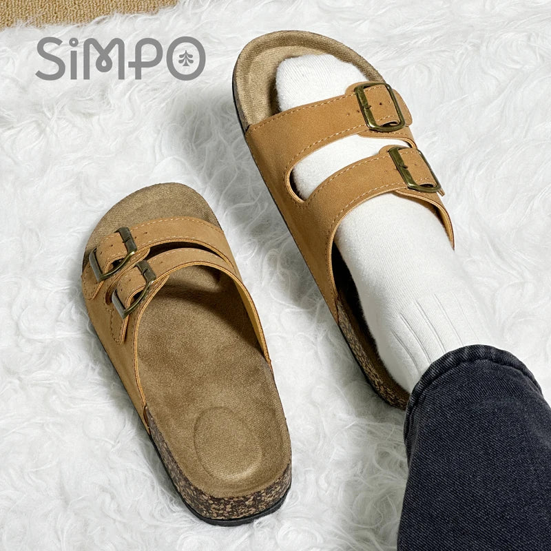 1 Pairs of Leather Sandal For Men And Women Beach Sandals 2025 Designer Men's Shoes Comfortable Slipper Original Brands Shoes
