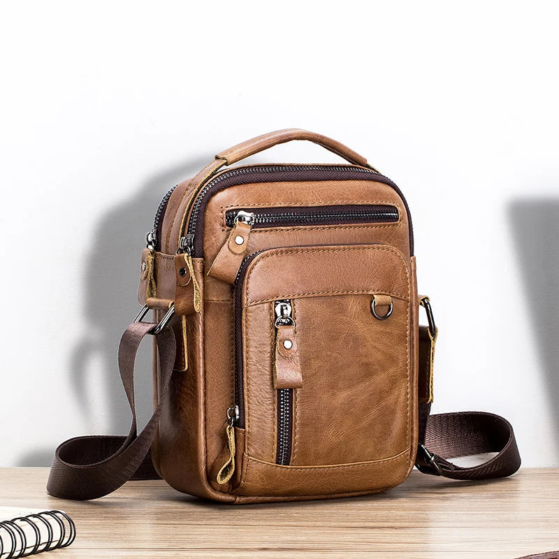 Brand 100% Genuine Leather Men's Shoulder Bags Messenger Bag for Men Crossbody Bags new Small Man Designer Handbag Bolso Male