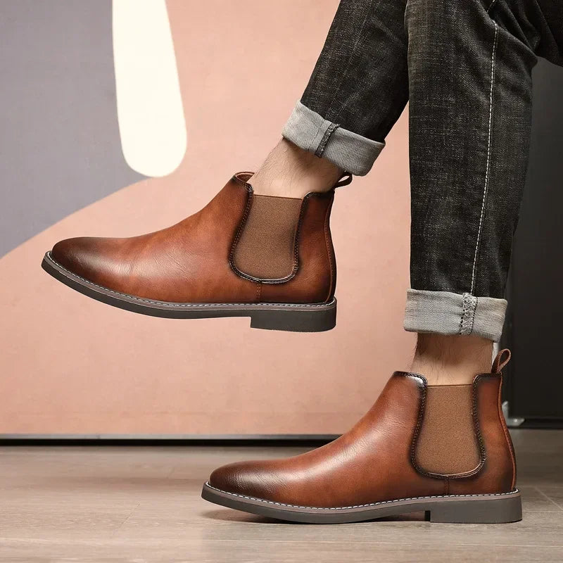 40~46 Men Chelsea Boots Brand Retro Comfortable 2024 Fashion Men Boots