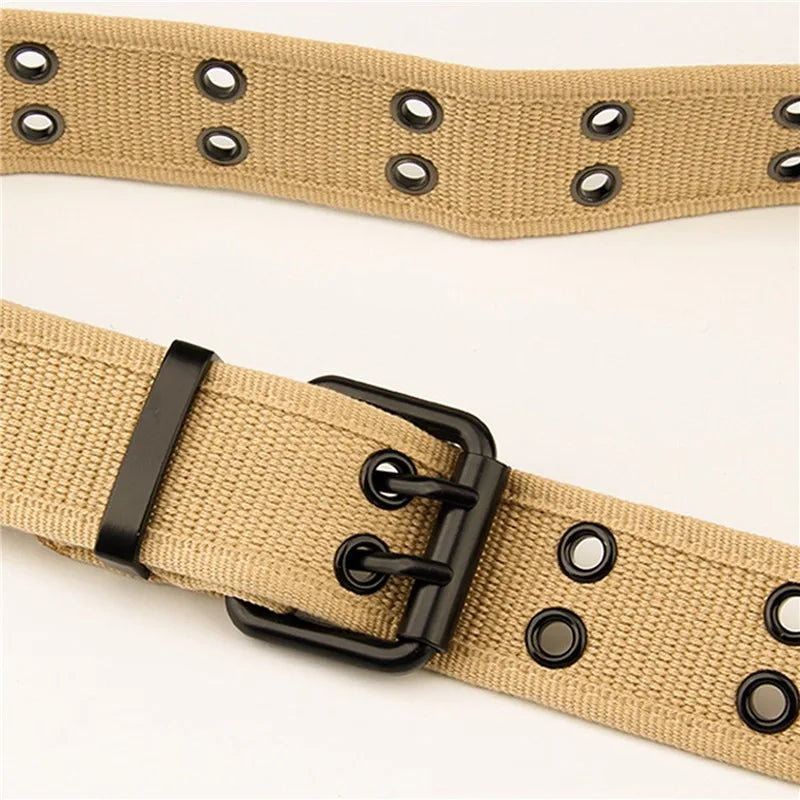 High Quality Canvas Tactical Belt For Men Metal Buckle Luxury Webbing Waistband Outdoor Sport Male Training Belts