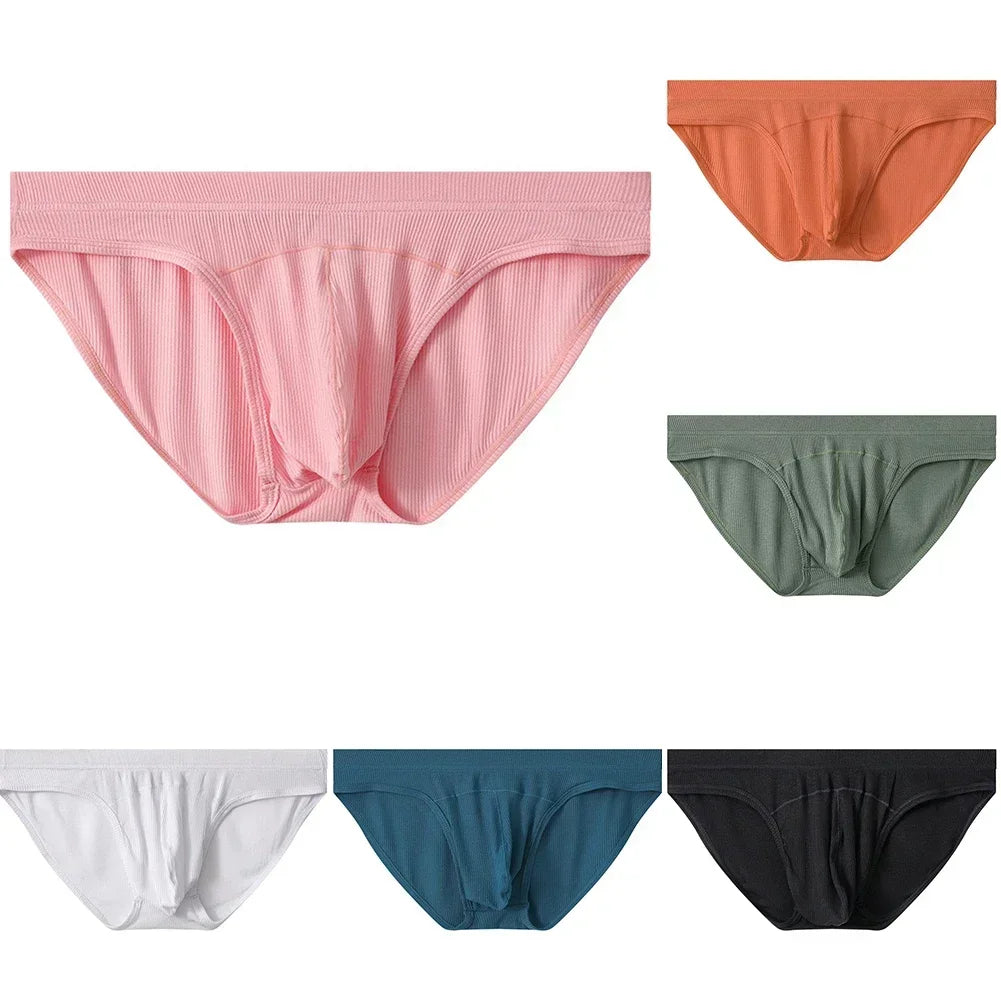Underwear Men Threaded Low Waist U Convex Pouch Breathable Briefs Summer Quick-Drying underpants men Bikini Slip Homme panties