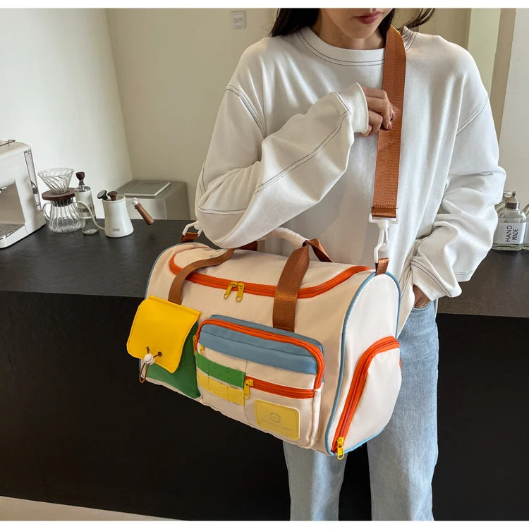 Travel Bag, Duffel Bag Cosmetics Bag, Professional Fitness Bag, Yoga Swimming Training Backpack, Satchel Shoulder Crossbody Tote Bag, Suitable for Men and Women