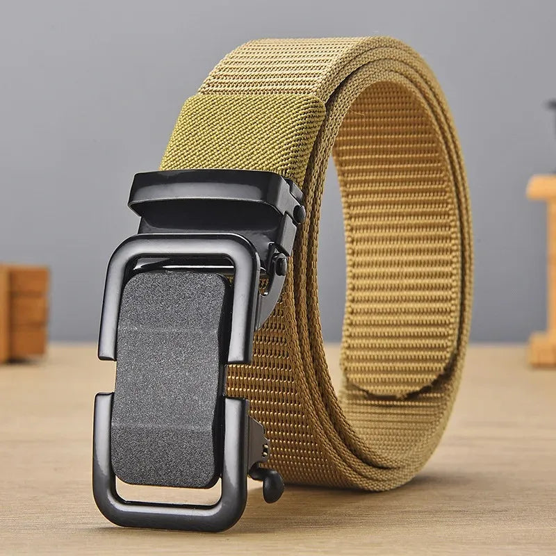 Ratchet Belts for Men, Tactical Belts for Men, Nylon Groove Belt Strap with Adjustable Buckle for Mens Belts Casual