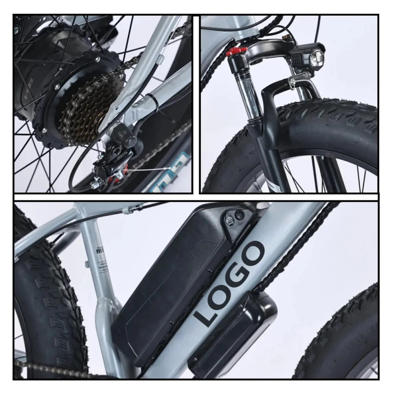 new Off-road Mountain commuter E-bike 45 Mph Max Speed 24" Fat Tire Hydraulic Disc Brake Electric Bicycle