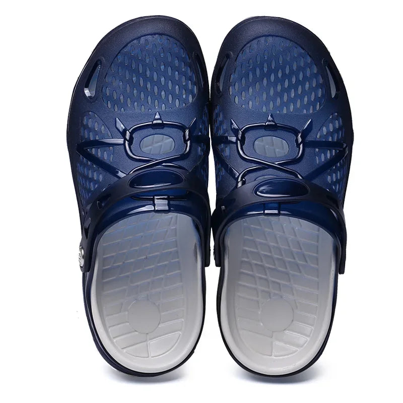 Fashion Men Slippers Casual Sandals Anti Slip Wear-Resistant Breathable Cushioning Color Blocking Design Versatile Sport Shoes