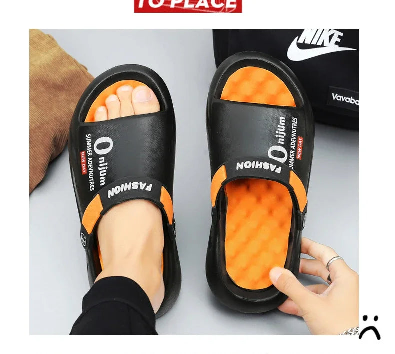 Slippers for Men Sandals 2024 Trending Mens Sandals Genuine Leather Men's Summer Shoes Men Sandel Men's Casual Sandal Slipers