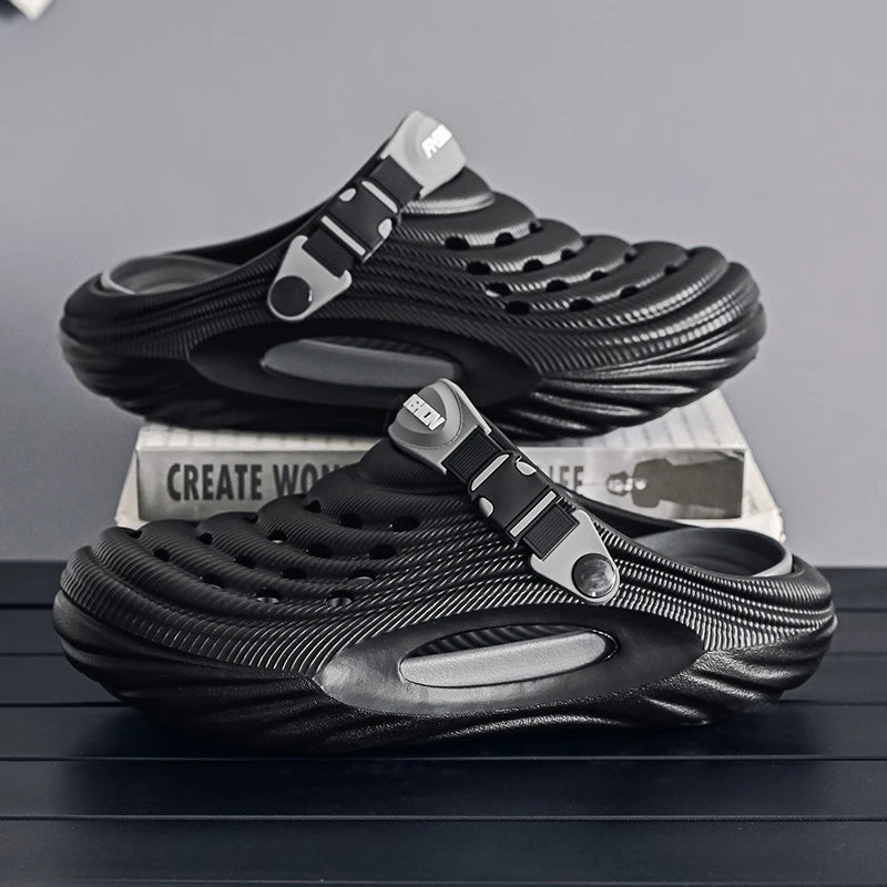 2025 New Men Massage Slippers Slides Indoor Outdoor Sandals Beach Casual Shoes Comfortable Sole Men's Slippers Big Size 40-45