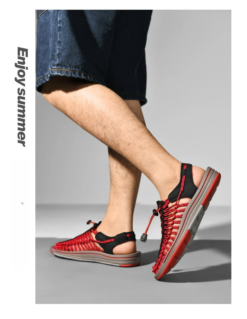 2025 Summer Men Sandals Genuine Leather Mens Casual Shoes Outdoor Men Leather Sandals for Men Beach Shoes Roman mens Shoes