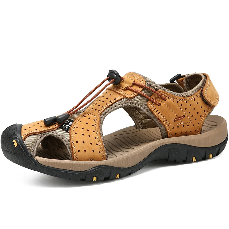 Summer Hiking Sandals for Men Quick Dry Outdoor Trail Walking Closed Toe Water Sandals Casual Lightweight Summer Beach Shoes