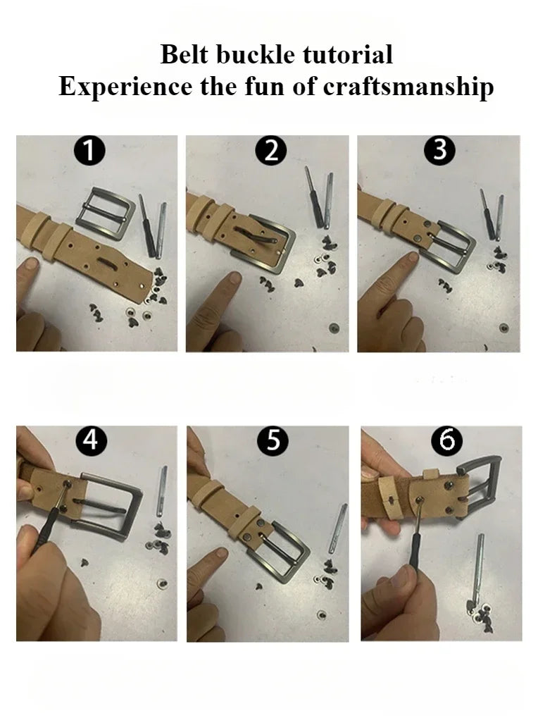 Leather Belt for Men Made From Genuine Whole Cowhide, Trimmed Edge Belt, Cowhide in Natural Color, Casual and Retro Style,