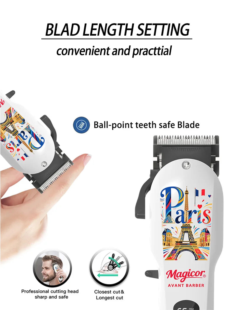 MAGICOR Hair Clippers Men Cordless Rechargeable Hair Clipper&Trimmer Coded Guide Combs Professional Clippers for Women Children