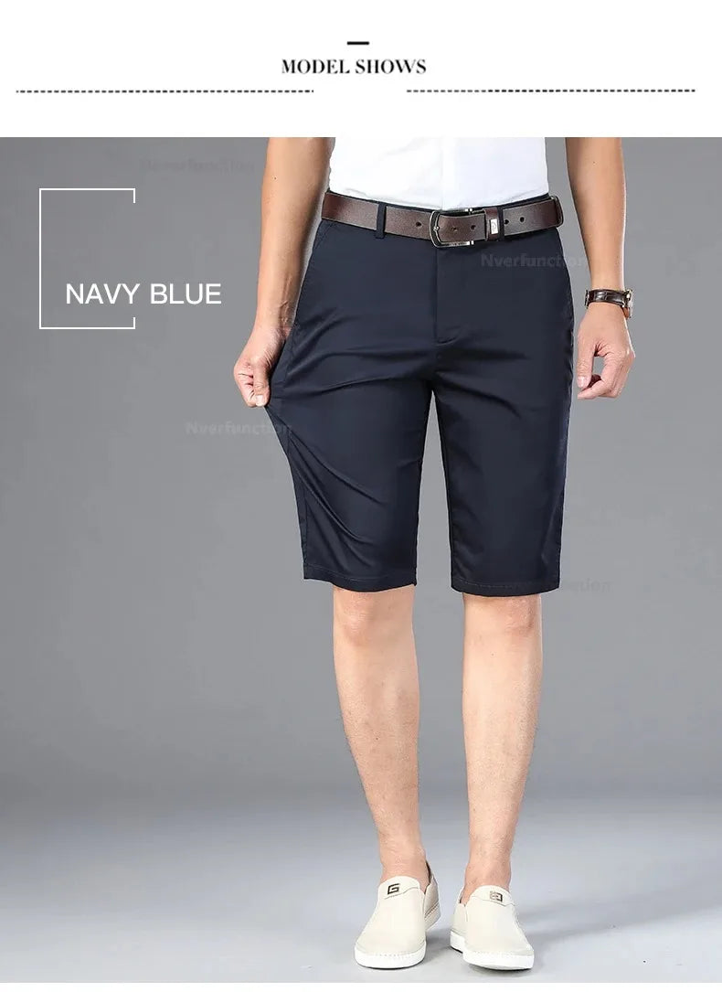 Men Shorts Summer New Knee Length Cotton Business Casual Pants Classic Brand Comfortable Clothing Shorts Male Boardshorts