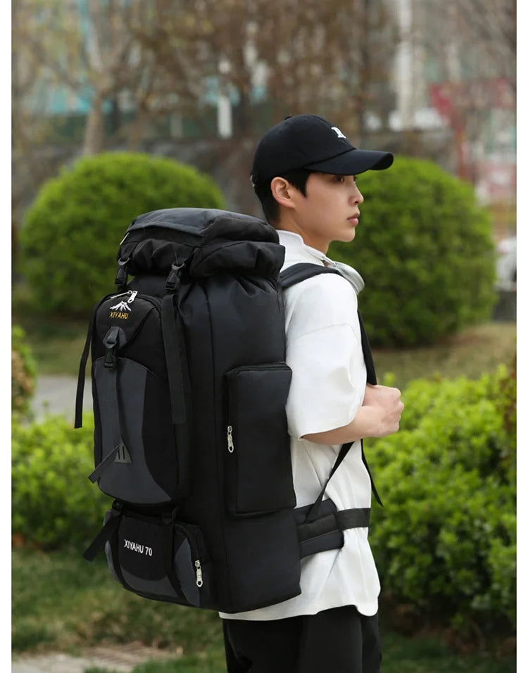 70L Outdoor Hiking Mountaineering Bag Large Capacity Waterproof Sports Travel Backpack Men Women Camping Climbing Bags Rucksack