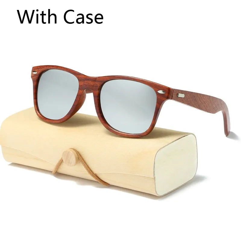 HJYBBSN Handmade Wood Sunglasses Men women square Sunglasses for men women Mirror Wooden Sun Glasses retro de sol masculino