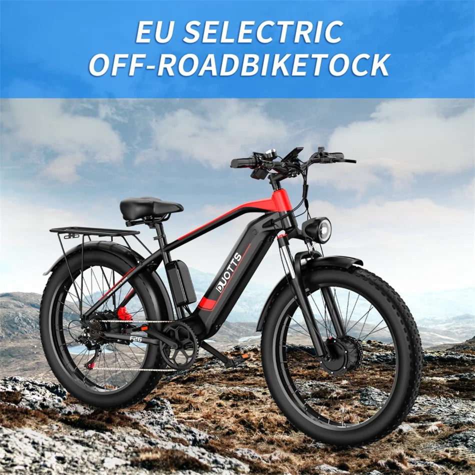 2023 Electric Bike Adult 1500W 26'' Dual Drive Mountain E Bike 48V 17.5AH Battery Removable Off Road Electric Bicycle