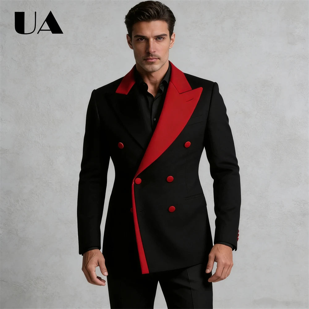 Designer Men's Two Pieces Suit Set with Jacket & Pants, Regular Fit Fomal Suit Attire XXS-7XL Tailored Big Man Suits Tuxedo