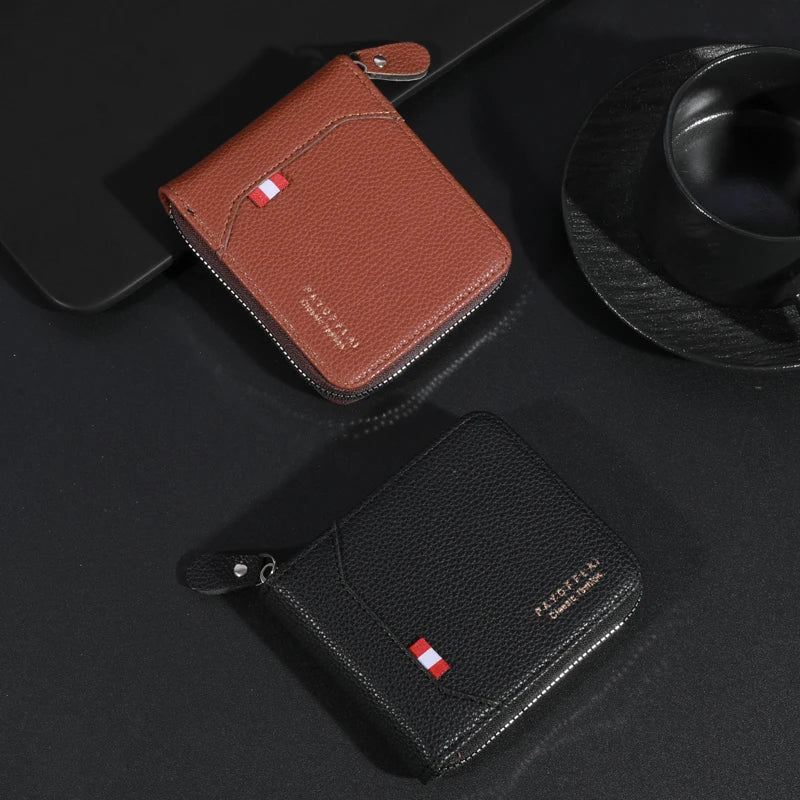 Premium Vintage Leather Wallet for Men - Secure Credit Card Holder & Coin Purse -Commute Essential with Durable PU Leather