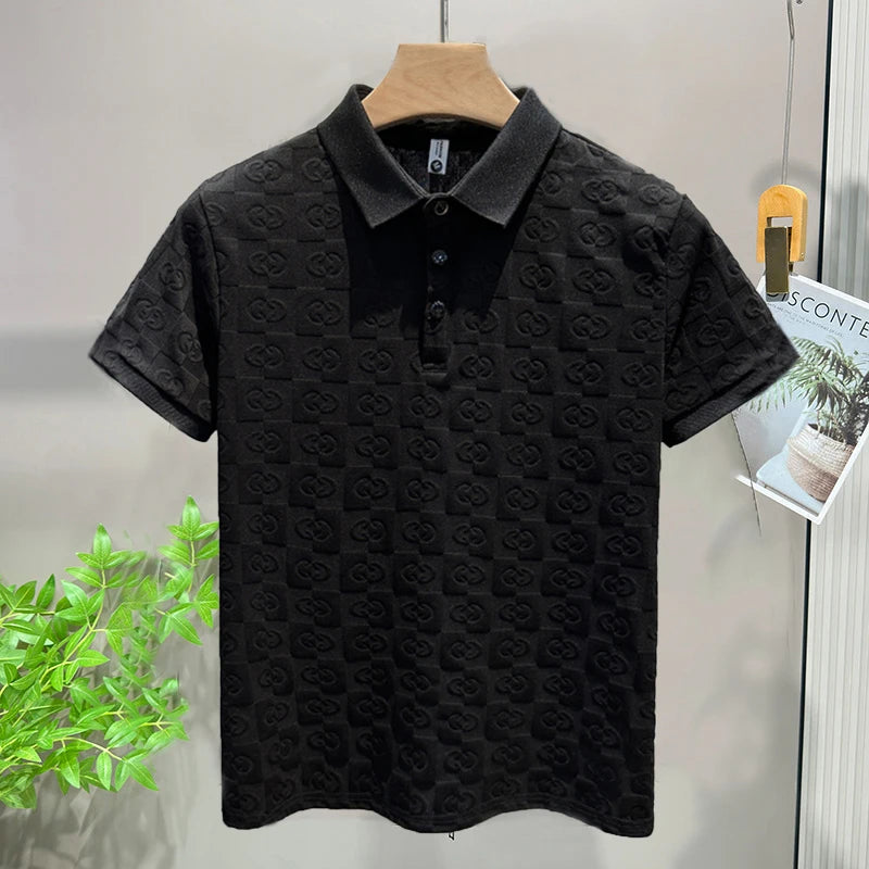 Best Polo Shirt Men 2025 Summer White Polo Shirt Luxury Breathable Solid Short Sleeve Office Business Casual Polo T shirt Men