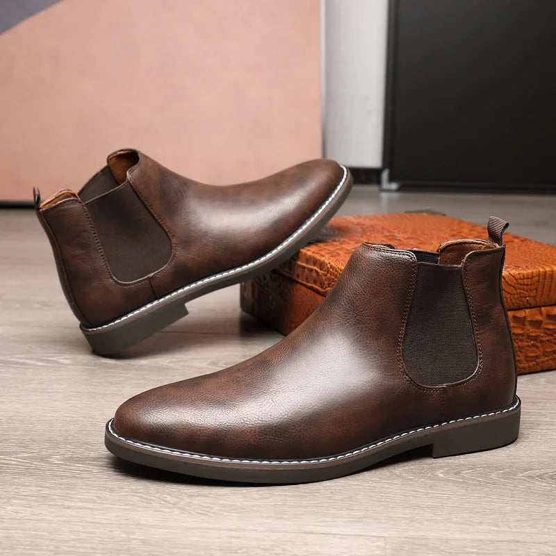 40~46 Men Chelsea Boots Brand Retro Comfortable 2024 Fashion Men Boots