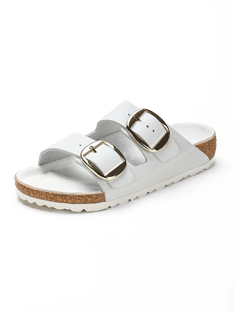 Couple's New Genuine Leather Slippers Summer Men's and Women's Water Beach Shoes Casual Sports Sandals Non slip Breathable Shoes
