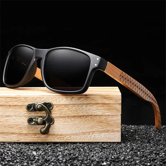 Vintage Wooden Sunglasses Outdoor Driving Fashion Square Sun Glasses For Men Women Eyewear Accessory UV400 Gift