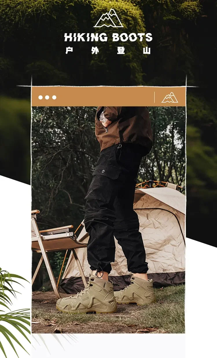 Men's Thick Soled Mountaineering Boots Sneakers Men's New Autumn Non-slip Wear-resistant Dirty Outdoor Work Shoes