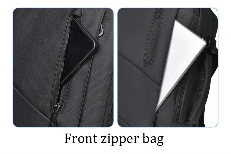 Large Capacity Men's Backpack Expandable Business Travel Bag 15.6 inch Laptop Waterproof Backpack USB Charging Camping Baggage