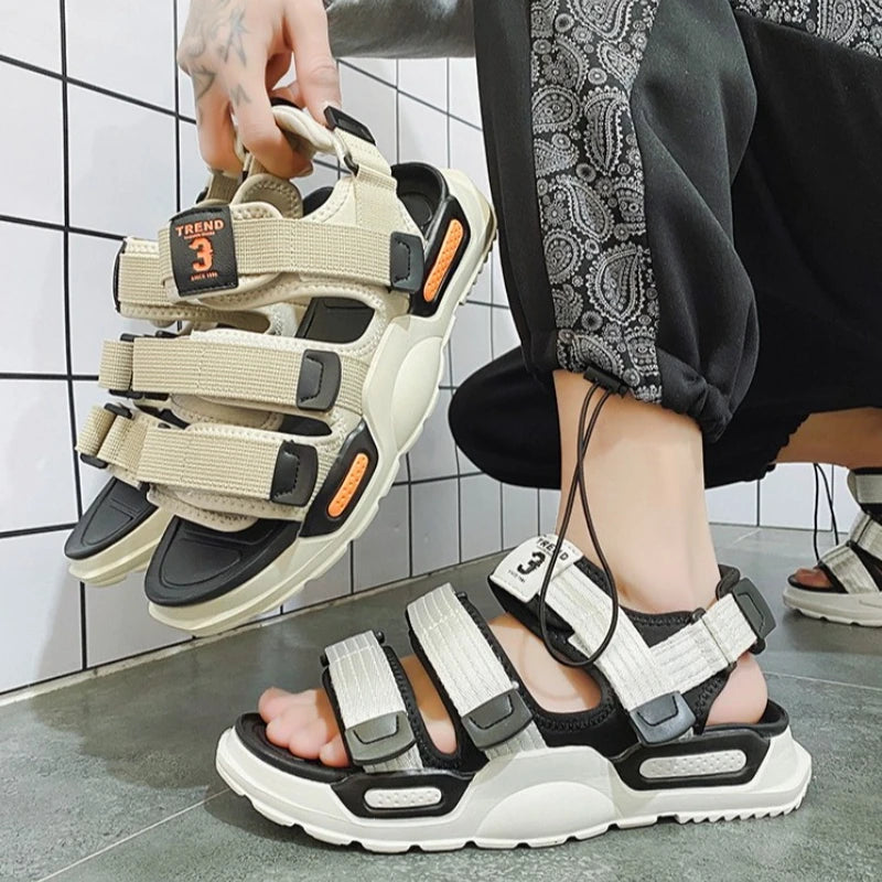 Summer Men's Sport Sandals Big Size 45 Slip on Casual Shoes for Men Outdoor Fashion Holiday Thick Sole Beach Sandals
