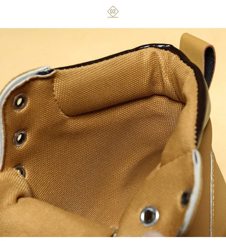 Men's Footwear Resistant Waterproof High-top Motorcycle Boots Soft Bottom Work Clothes Anti-slip Yellow Boots Men Cowboy Boots