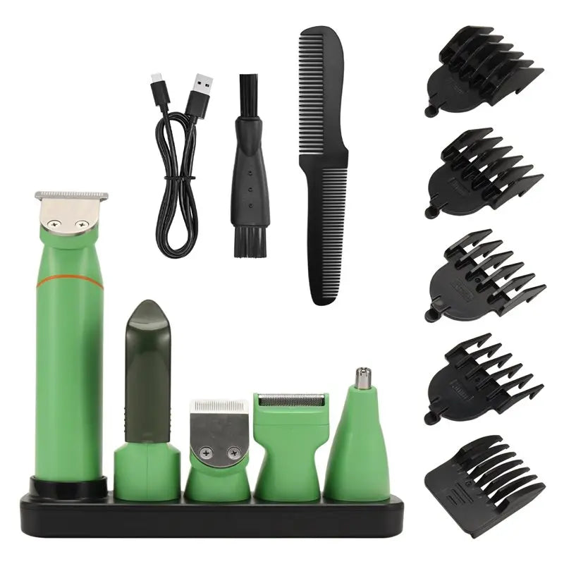 B89B-Beard Trimmer For Men 5-In-1 Hair Clipper Set Electric Shaver Nose Hair Remover Full Body Washable