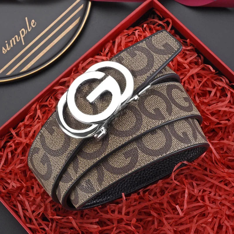 Business Men Belts Casual Fashion Luxury Designer Famous Brand Automatic g Buckle Women Belts Leather Belt for Men Male Jeans